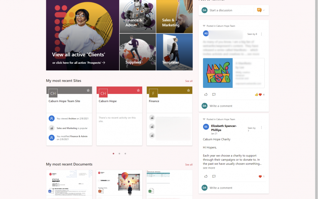Case Study: SharePoint Online re-design for Caburn Hope
